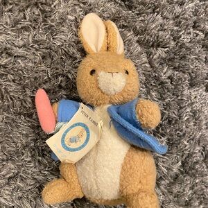 Vintage Peter Rabbit Tan and Blue Stuffed Animal